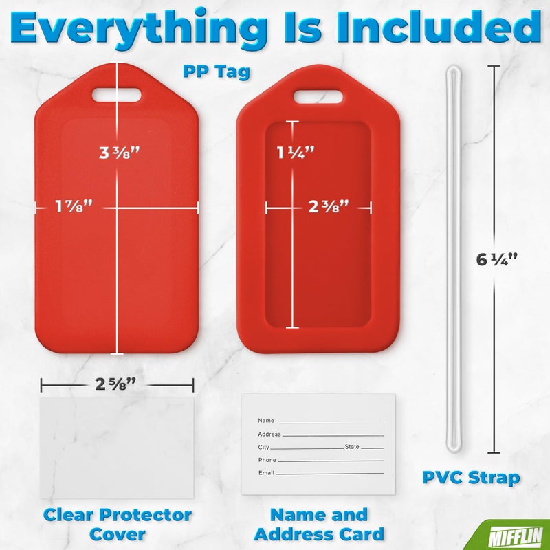 Mifflin-USA - Luggage Tags - Red, 50 PK - Bag Tag for Baggage - Suitcase Accessory Bulk - Image 4